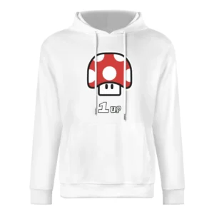1 up Super Mario Retro European Size Men Hoodie