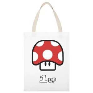 1 up Super Mario Retro Canvas Tote Bag