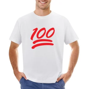 100 Emoji Perfect Score Fun Popular One Hundred Percent Graphic T Shir Asian Size Men T-Shirt