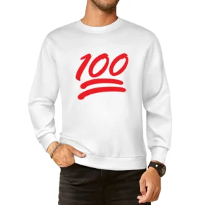 100 Emoji Perfect Score Fun Popular One Hundred Percent Graphic T Shir European Size Pullover Sweater