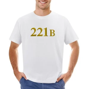 221B Apartment Number Fun Sherlock Holmes Graphic Asian Size Men T-Shirt