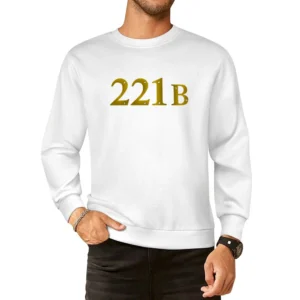 221B Apartment Number Fun Sherlock Holmes Graphic European Size Pullover Sweater