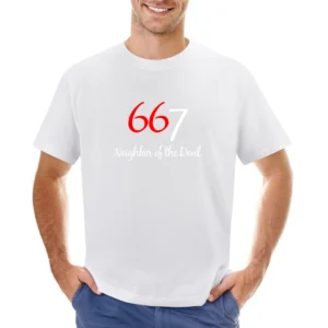 667 Neighbor Of The Devil Fun 666 Graphic Asian Size Men T-Shirt