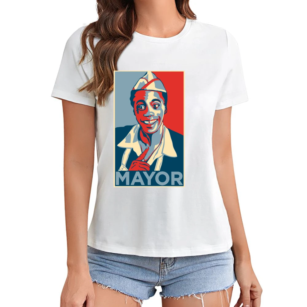 80's Classic -Back to the Future - Mayor Goldie Wilson Hope Asian Size Women Ladies T-shirt