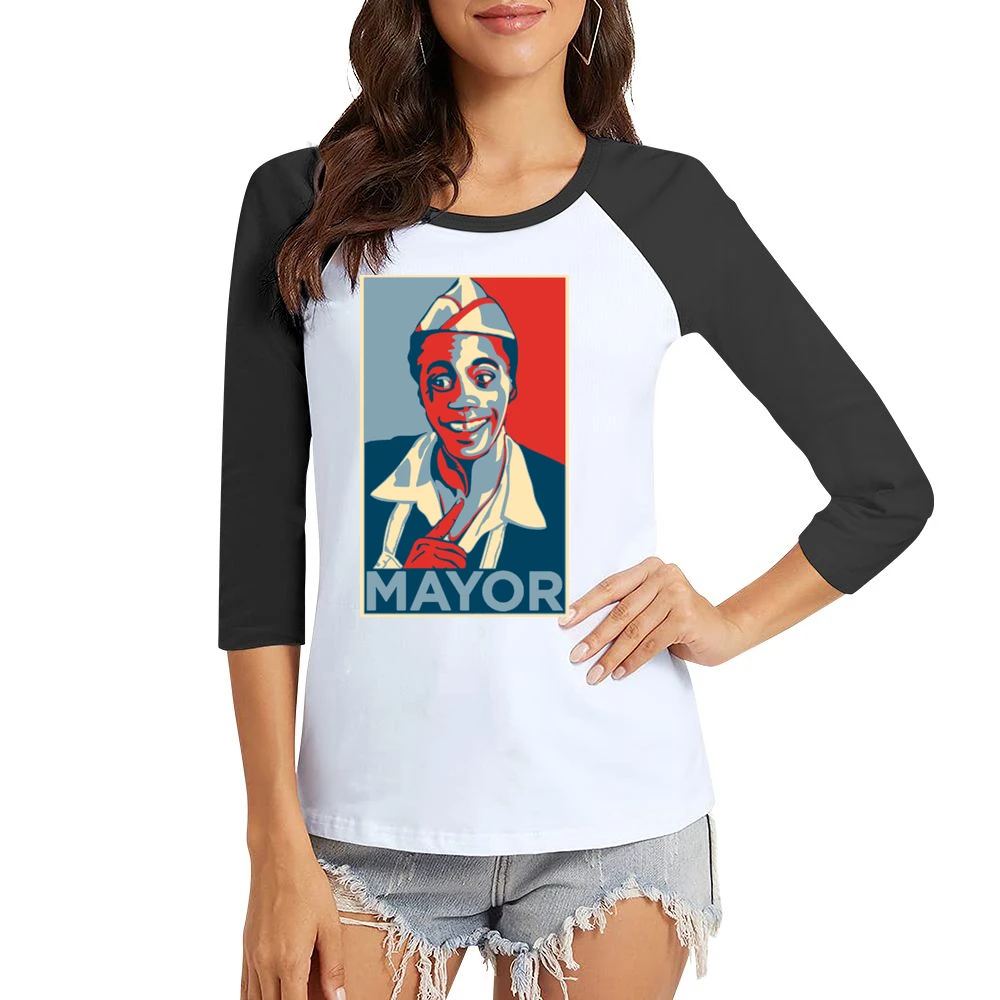80's Classic -Back to the Future - Mayor Goldie Wilson Hope Women Ladies 3-4 Sleeve T-Shirt