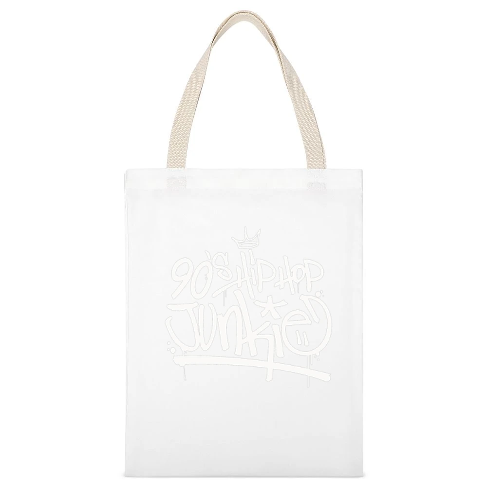 90's Hip Hop Junkie White Canvas Tote Shopping Bag