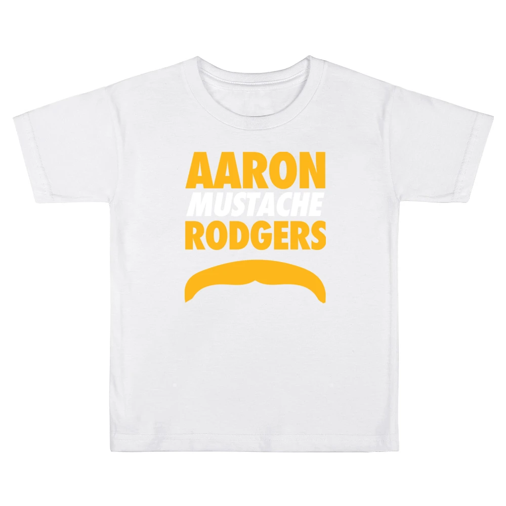 Aaron Rodgers Mustache Green Bay Football Funny Kids Boys Girls T-Shirt