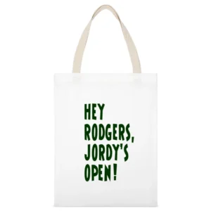 Aaron Rogers Jordy Nelson Packers Tshirt White Canvas Tote Shopping Bag