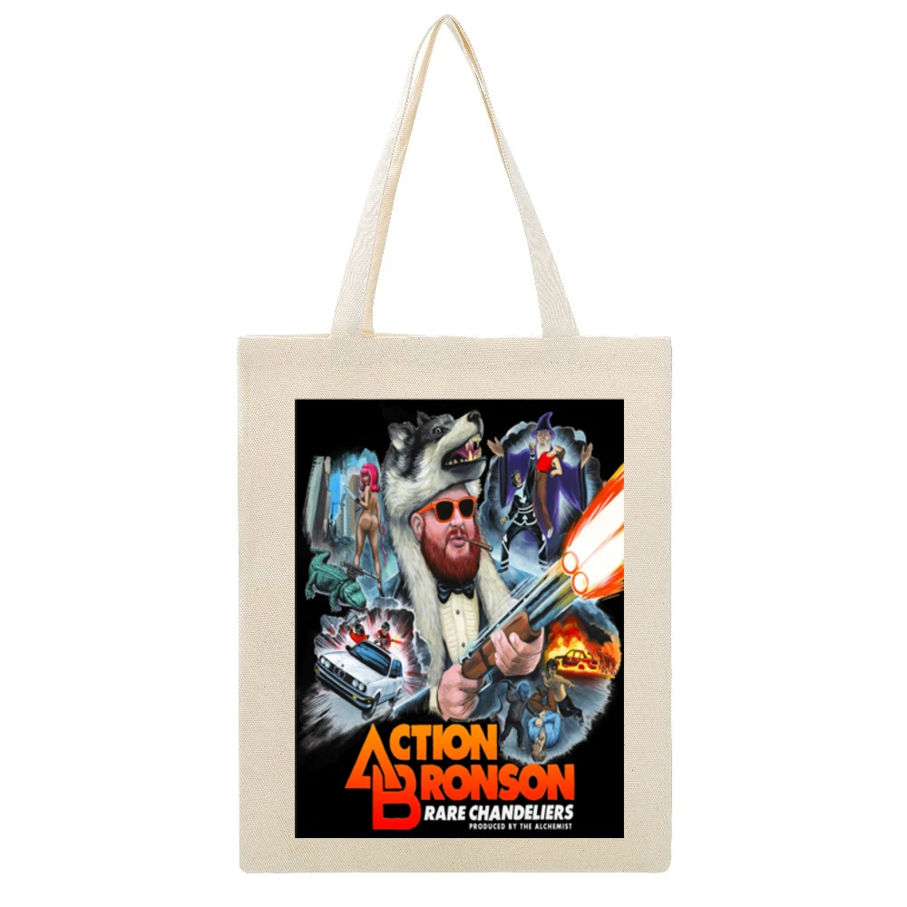 Action Bronson Beige Canvas Tote Shopping Bag