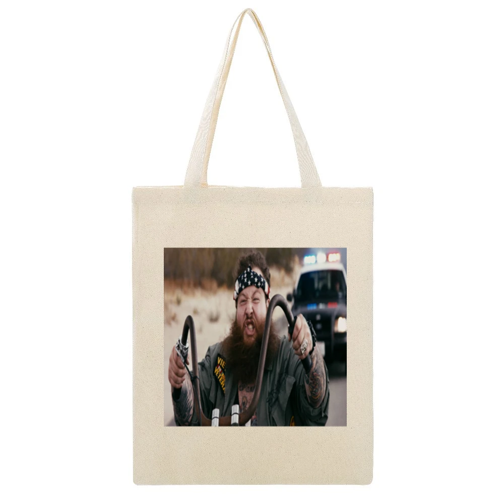Action Bronson Easy Rider Tshirt Beige Canvas Tote Shopping Bag