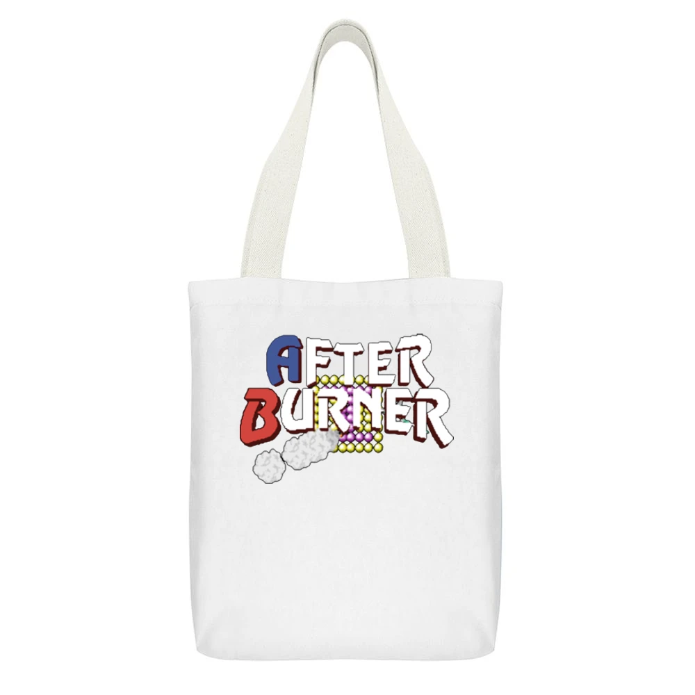Afterburner Video Game Retro 80s White Canvas Tote Shopping Bag With Interior Pocket