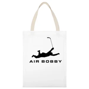 Air Bobby Orr Funny Boston Bruins Hockey Legend Sports White Canvas Tote Shopping Bag