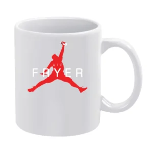 Air Fryer Parody Red Logo White Mug