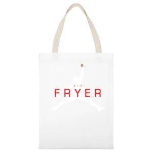 Air Fryer Parody White Logo White Canvas Tote Shopping Bag