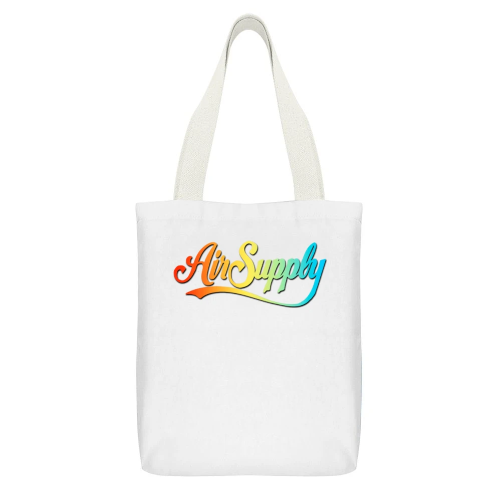 Air Supply 80's Band White Canvas Tote Shopping Bag With Interior Pocket