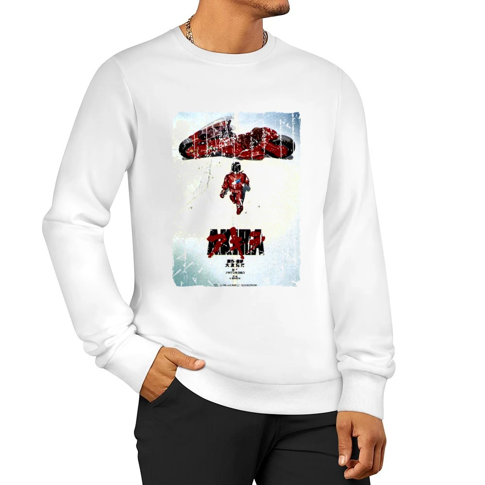 Akira Movie Poster Retro Aged Look Men Pullover Sweatshirt