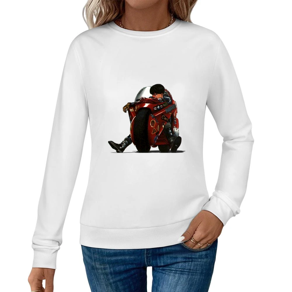 Akira manga anime kaneda riding bike Women Pullover Sweatshirt