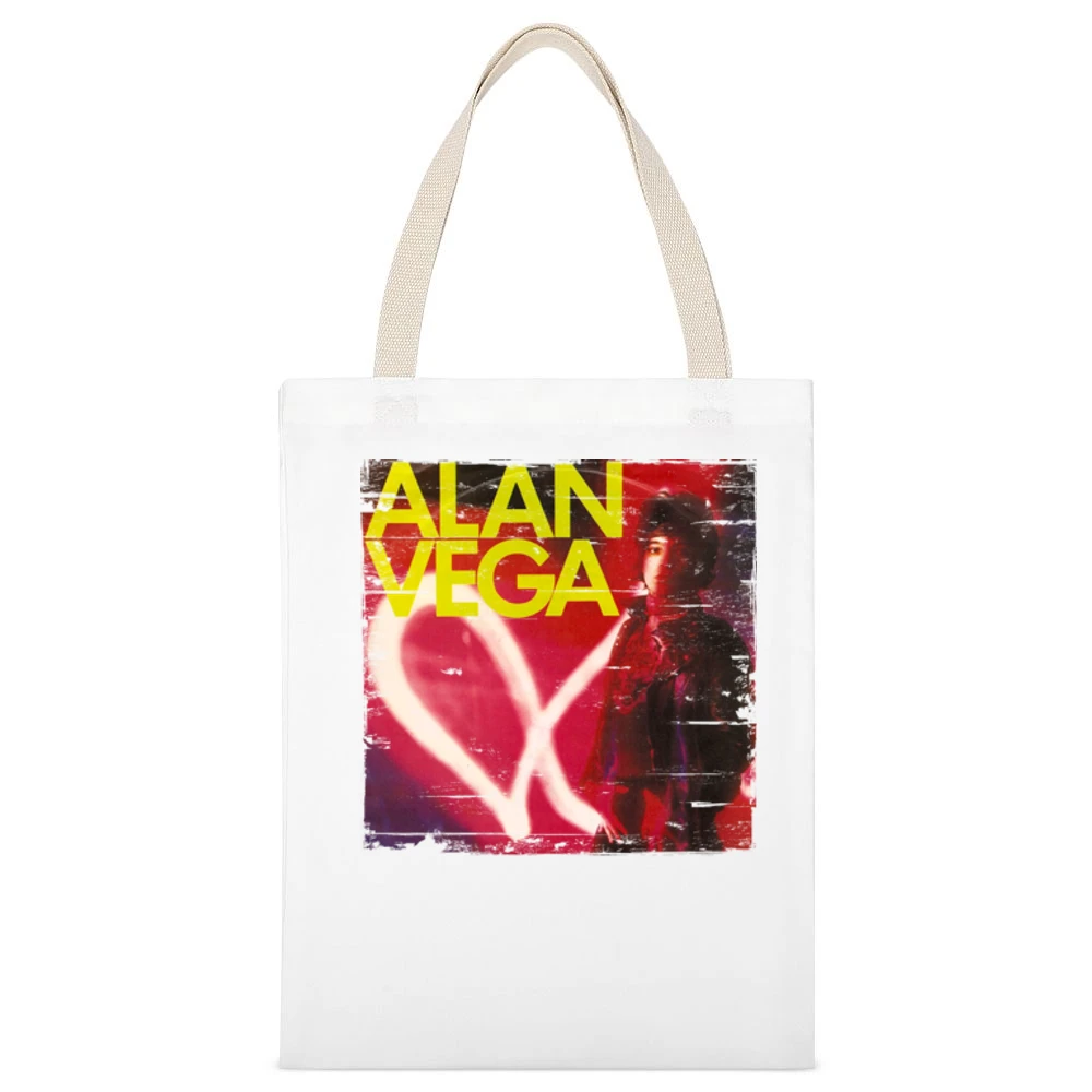 Alan Vega Alan Vega Album Cover Distressed Image White Canvas Tote Shopping Bag