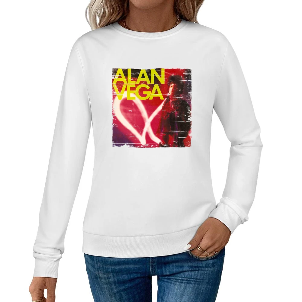 Alan Vega Alan Vega Album Cover Distressed Image Women Pullover Sweatshirt