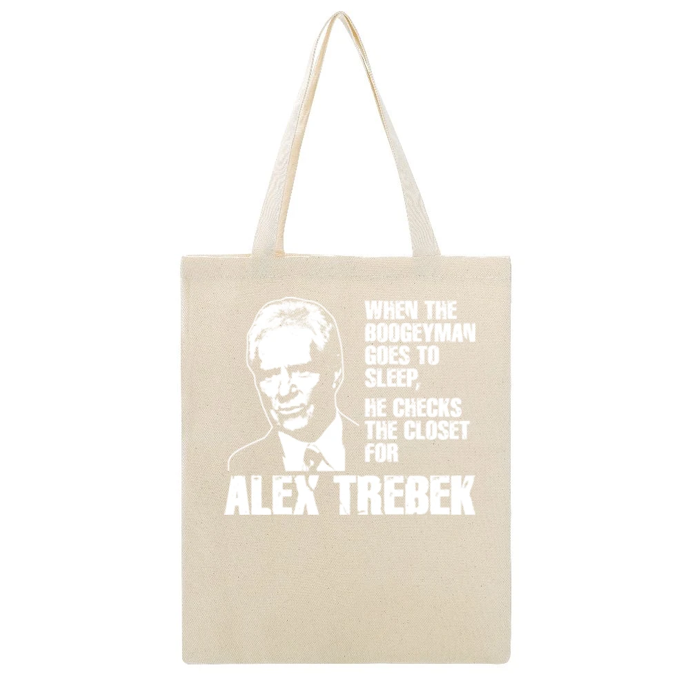 Alex Trebek Boogeyman Beige Canvas Tote Shopping Bag