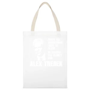 Alex Trebek Boogeyman White Canvas Tote Shopping Bag