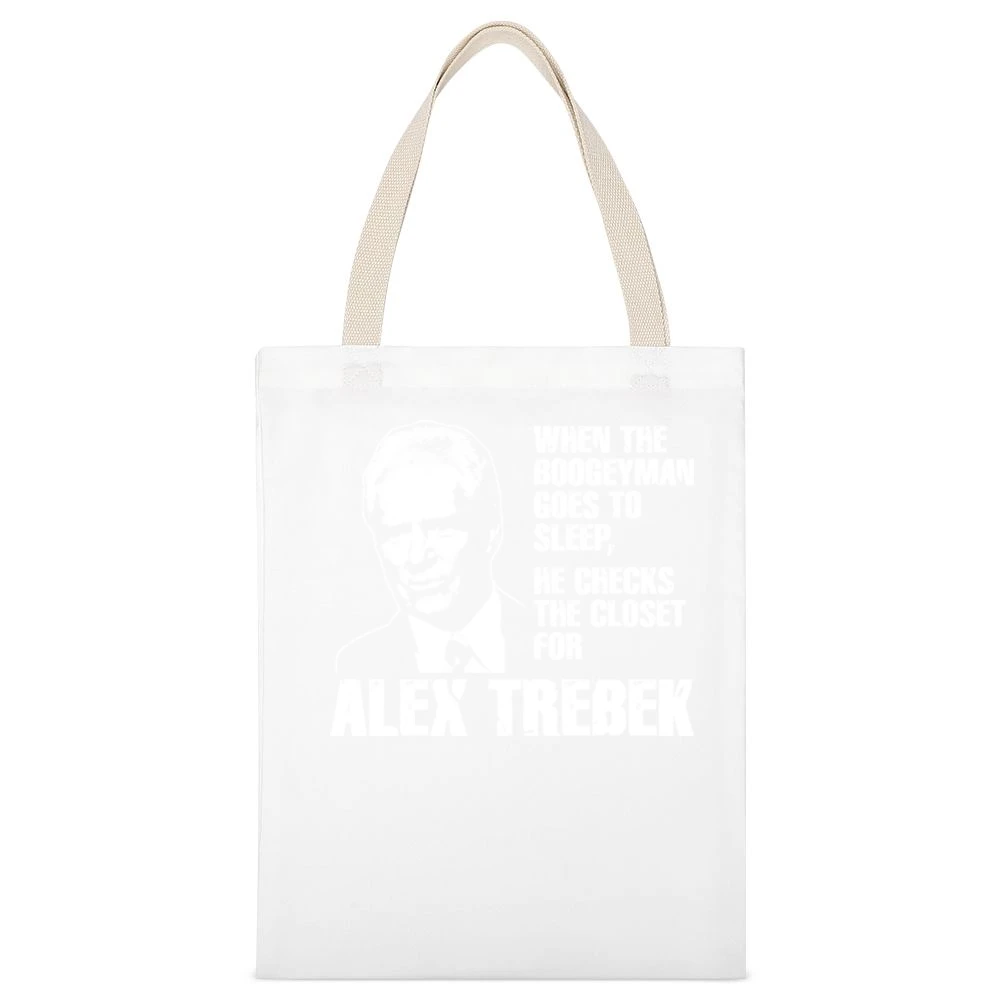 Alex Trebek Boogeyman White Canvas Tote Shopping Bag
