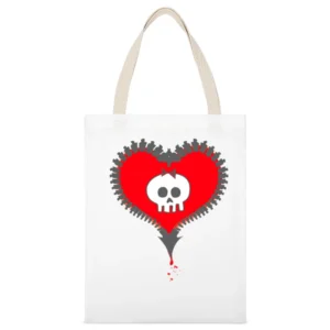 Alkaline Trio Rock Band heart White Canvas Tote Shopping Bag
