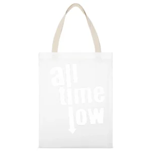 All Time Low White Canvas Tote Shopping Bag