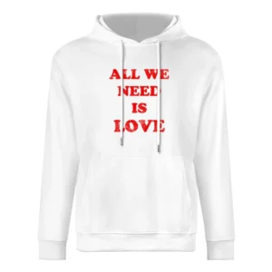 All We Need Is Love Fun Cool Vintage Style Distressed Graphic 80s T Sh European Size Men Hoodie