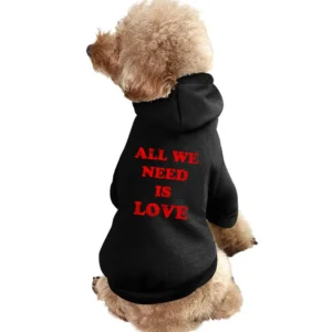 All We Need Is Love Fun Cool Vintage Style Distressed Graphic 80s T Sh Pet Apparel Clothes
