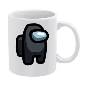 Among Us Black Character Fun Video Game Fan White Mug