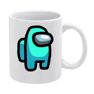 Among Us Cyan Character Fun Video Game Fan White Mug