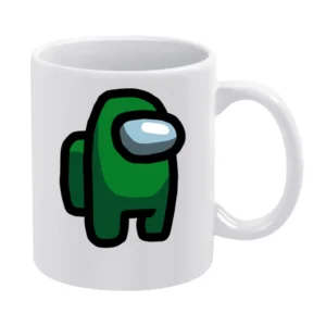 Among Us Green Character Fun Video Game Fan White Mug