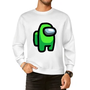 Among Us Lime Green Character Fun Video Game Fan European Size Pullover Sweater