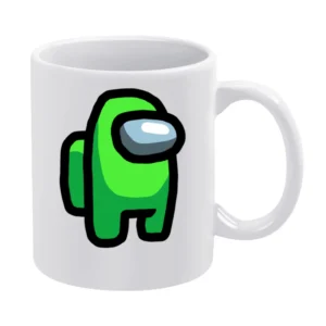 Among Us Lime Green Character Fun Video Game Fan White Mug