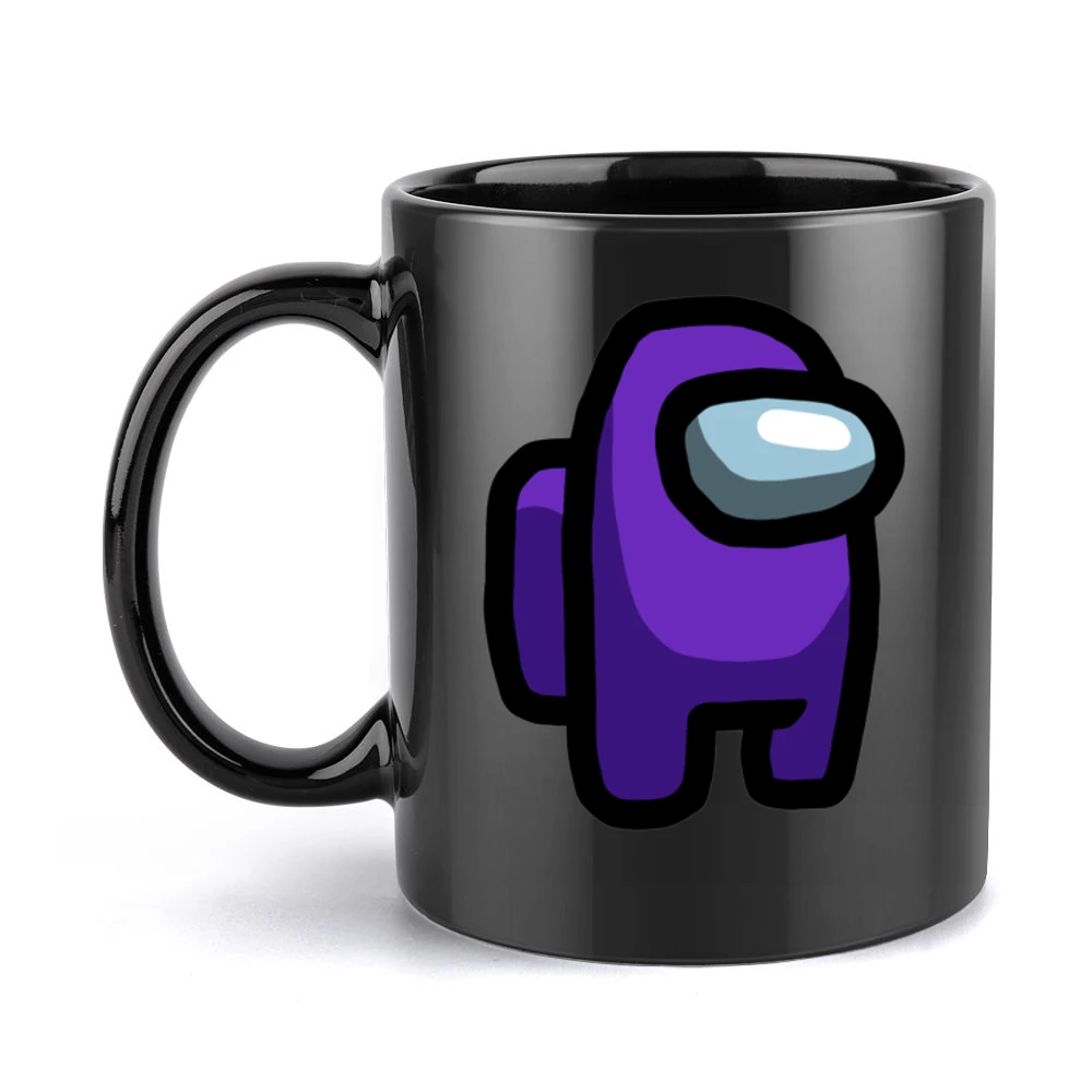 Among Us Purple Character Fun Video Game Fan Black Mug