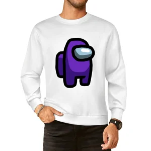 Among Us Purple Character Fun Video Game Fan European Size Pullover Sweater
