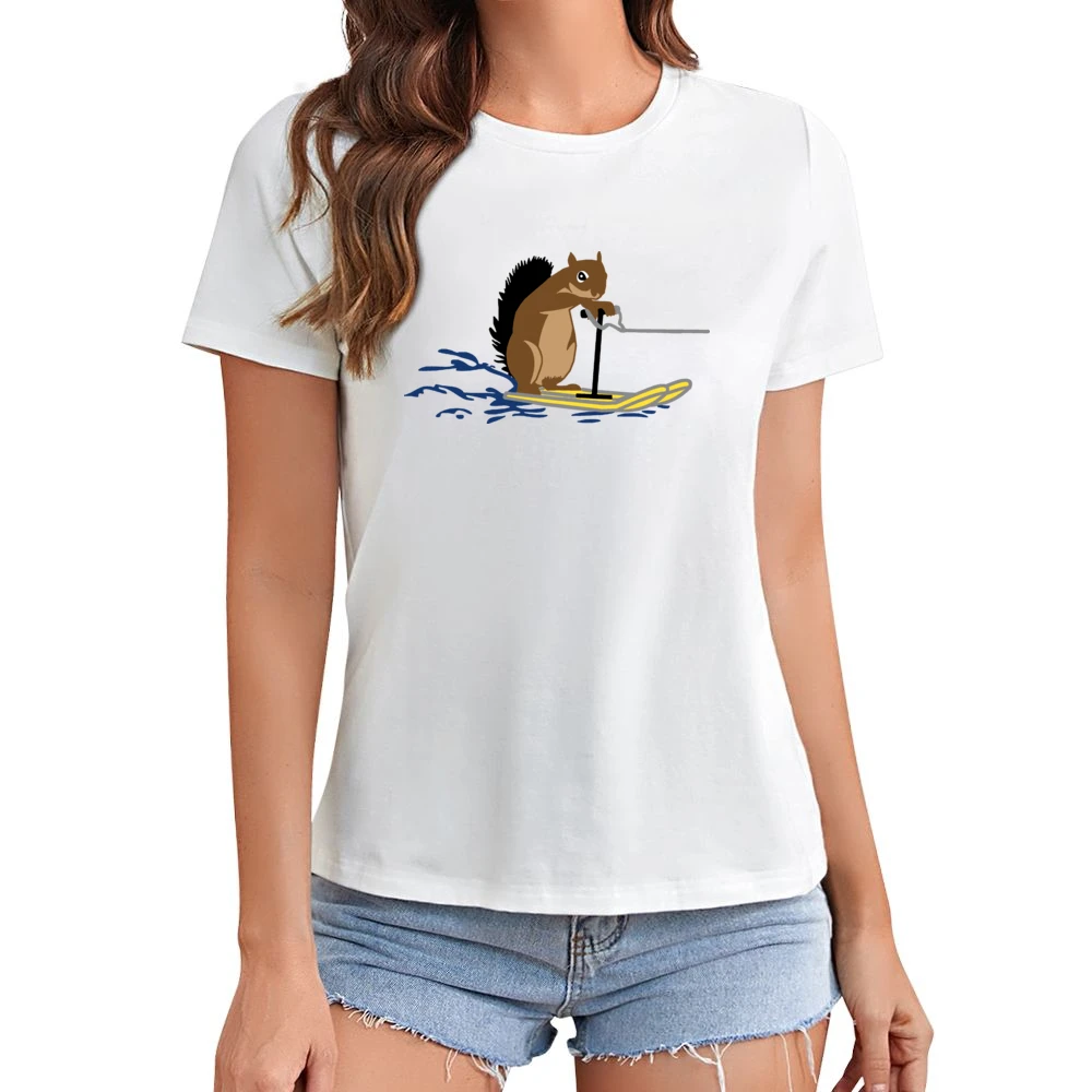 Anchorman Squirrel Waterski Asian Size Women Ladies T-shirt