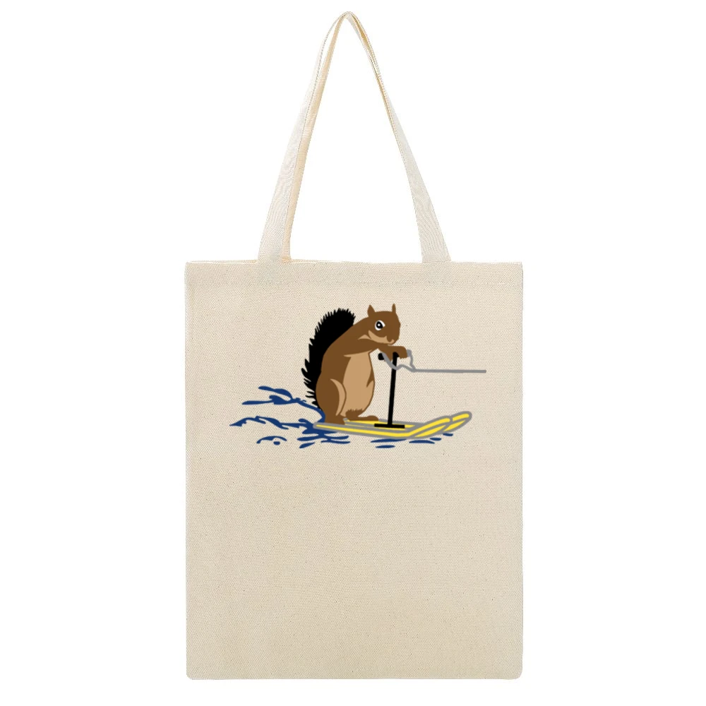 Anchorman Squirrel Waterski Beige Canvas Tote Shopping Bag