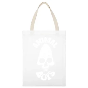 Animal Boys Skull White Canvas Tote Shopping Bag