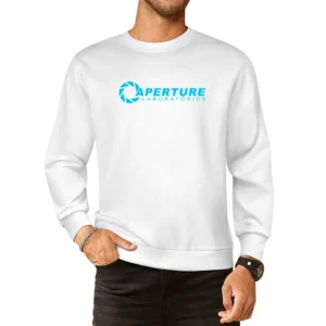 Aperture Laboratories Portal 2 Valve Video Game Nerdy Logo European Size Pullover Sweater