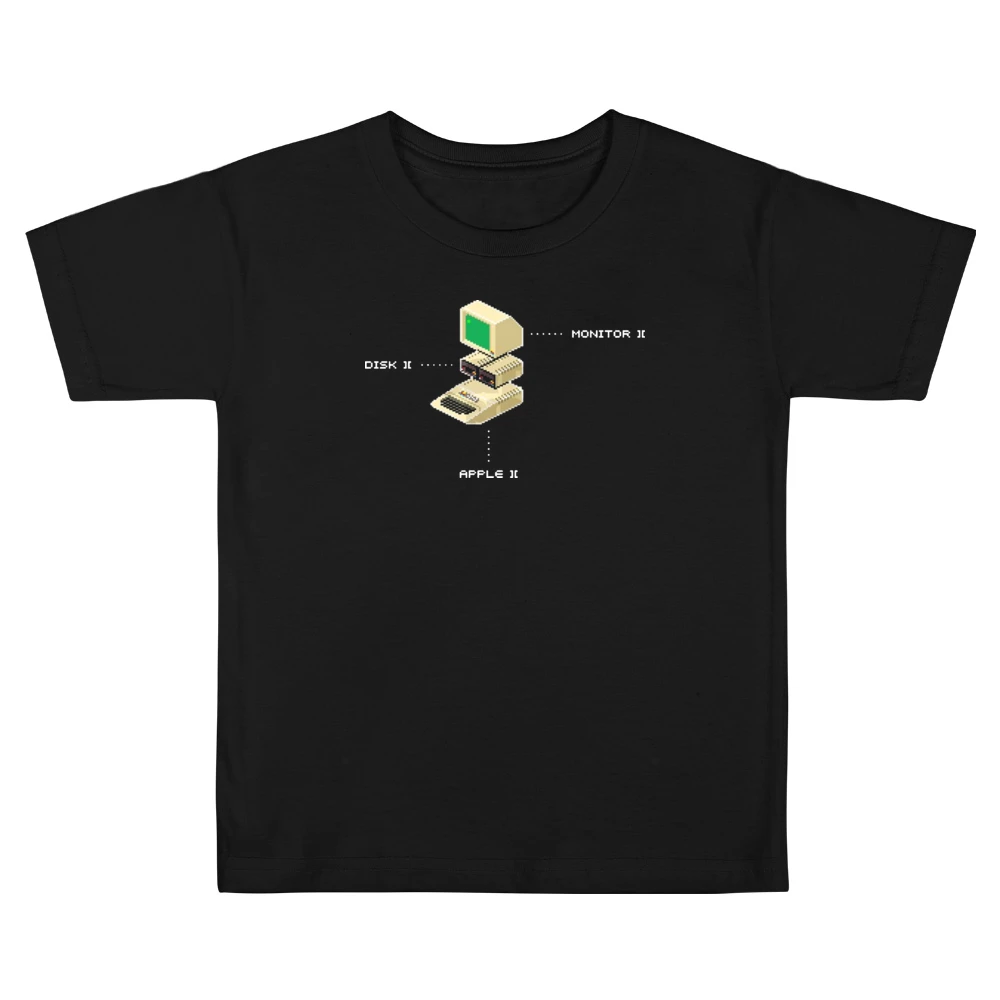 Apple 2 Computer Video Game Retro 80s Kids Boys Girls T-Shirt