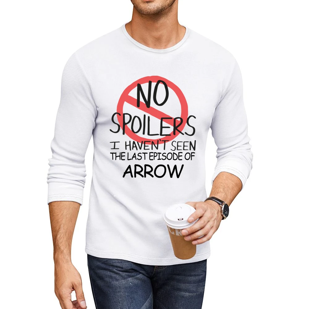 Arrow No Spoilers Last Episode Tv Funny Men CrewNeck Long Sleeve T-Shirt