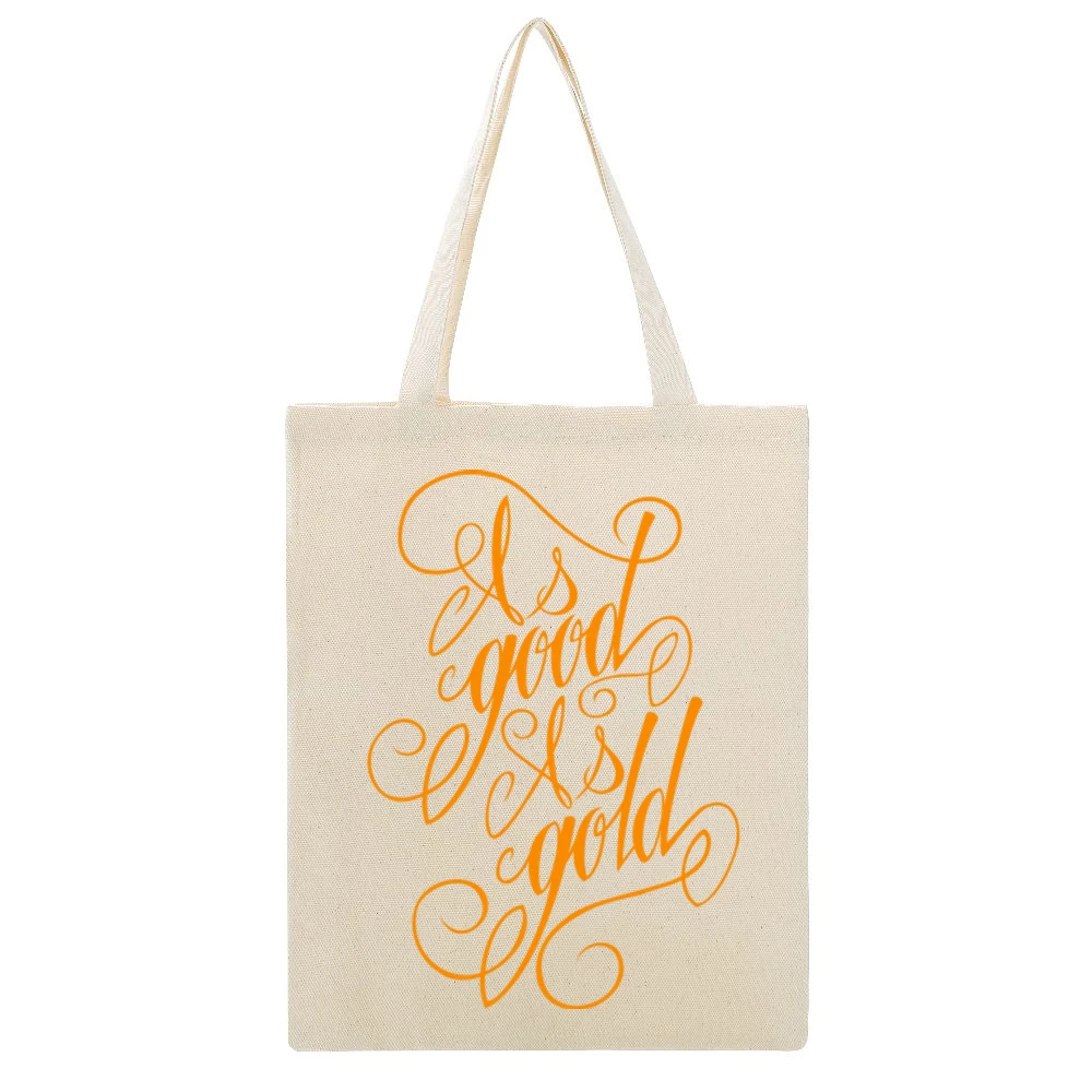 As Good as Gold Beige Canvas Tote Shopping Bag