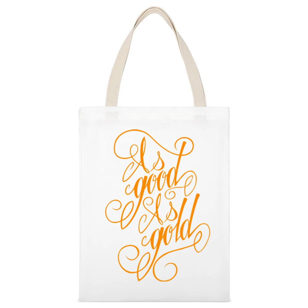 As Good as Gold White Canvas Tote Shopping Bag