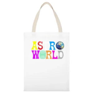 Astroworld Vintage Style Hip Hop Graphic Rap Merch White Canvas Tote Shopping Bag