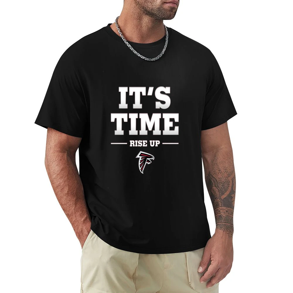 Atlanta Falcons Its Time Rise up Tshirt Premium Men T-shirt