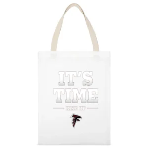 Atlanta Falcons Rise UP its Time Tshirt White Canvas Tote Shopping Bag