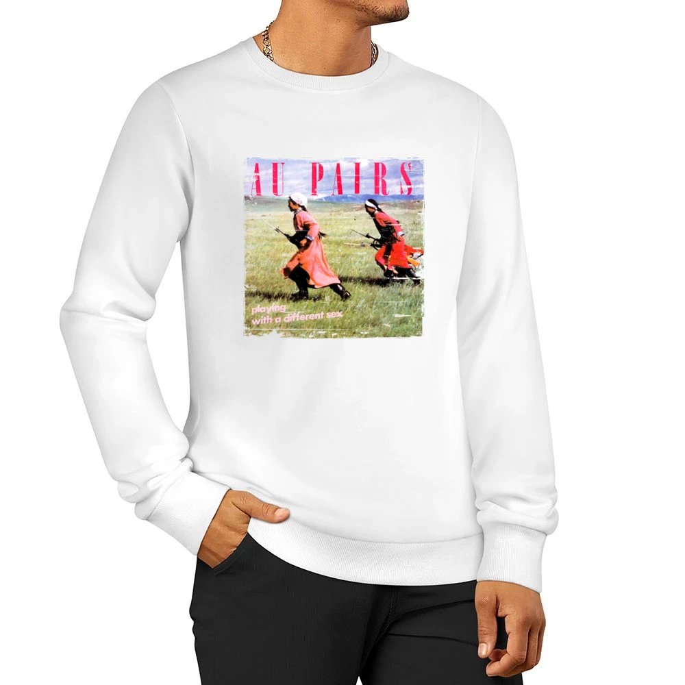 Au Pairs Playing With A Different Sex Album Cover Distressed Image T S Men Pullover Sweatshirt
