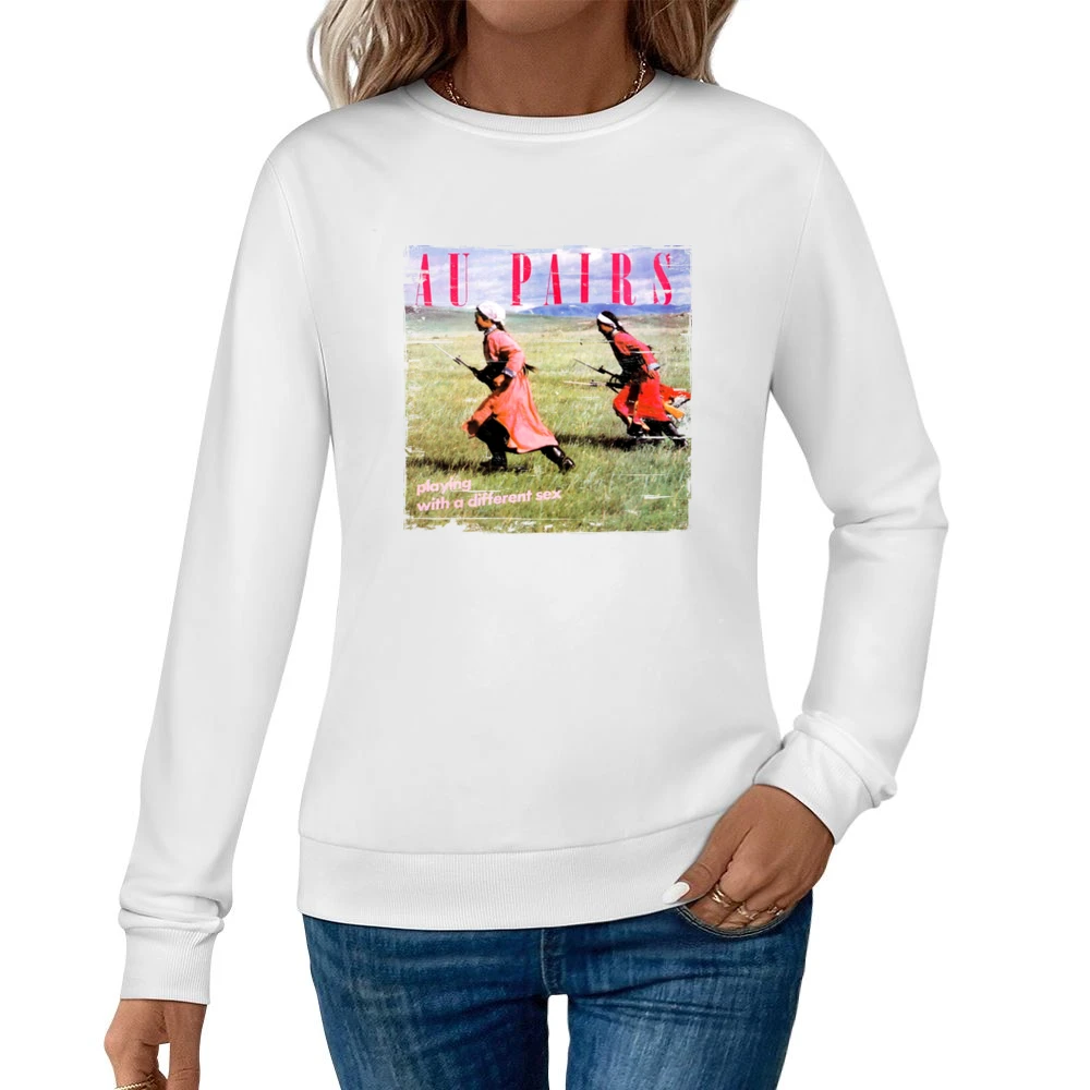 Au Pairs Playing With A Different Sex Album Cover Distressed Image T S Women Pullover Sweatshirt
